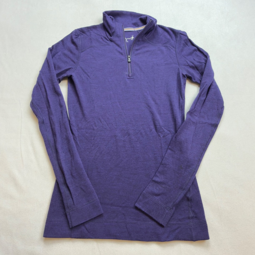 Smartwool Purple 100% Merino Wool 1/4 Zip Base Layer Top Women's Small